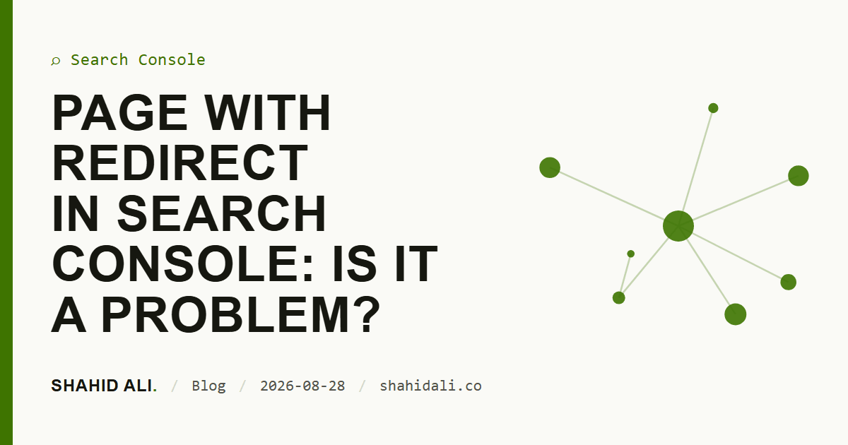 Page with redirect in Search Console: is it a problem?