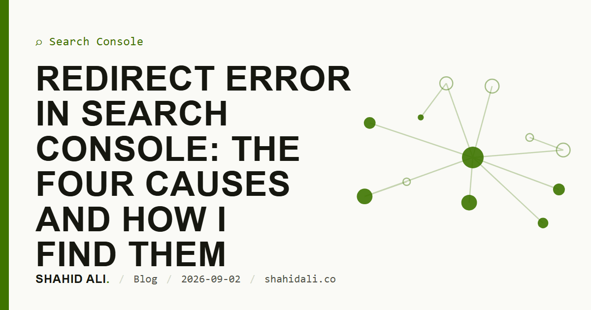 Redirect error in Search Console: the four causes and how I find them
