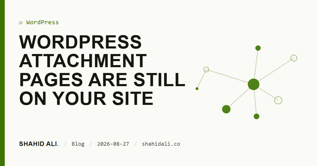 WordPress attachment pages are still on your site