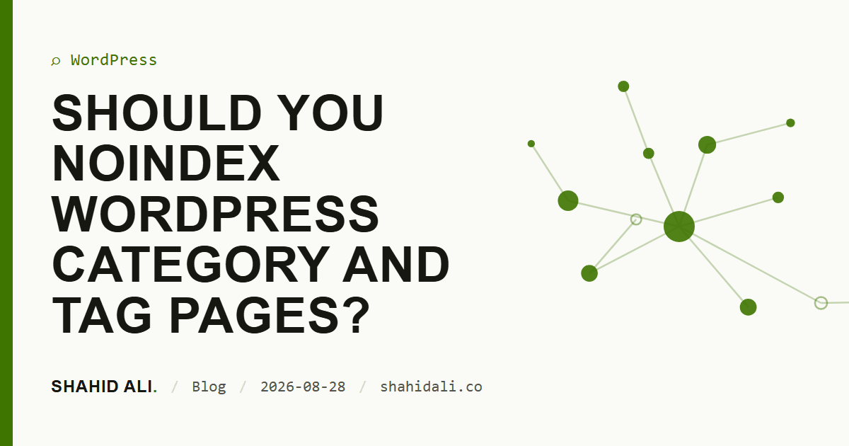 Should you noindex WordPress category and tag pages?