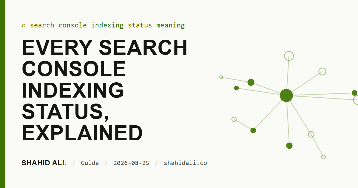 Every Search Console indexing status, explained