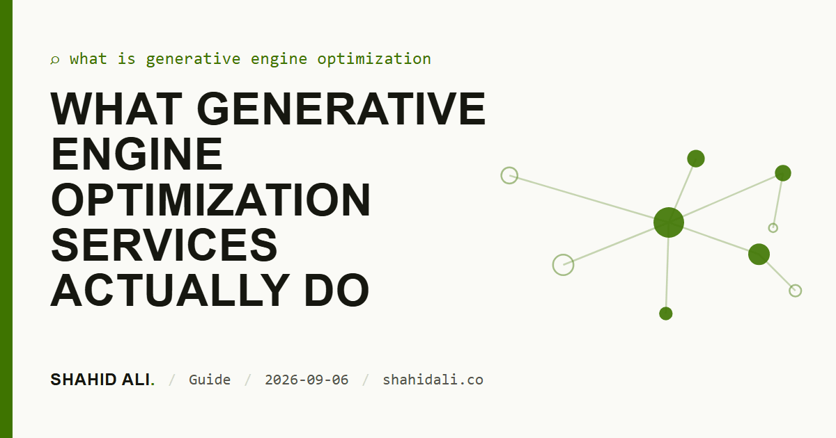 What generative engine optimization services actually do